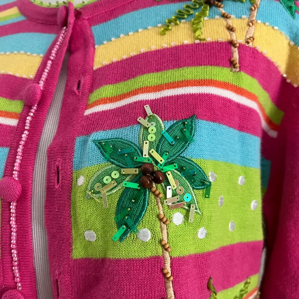 Jack B. Quick Striped Embellished Button Front Ca… - image 3